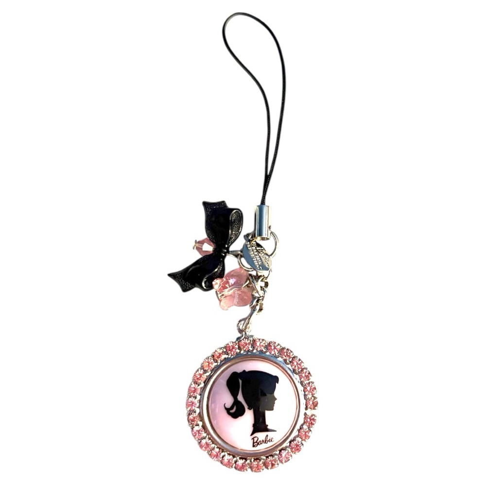 Rare Tarina Tarantino Vintage Barbie Classic Silhouette Swarovski Phone Charm